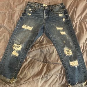 Gilded intent boyfriend crop jeans